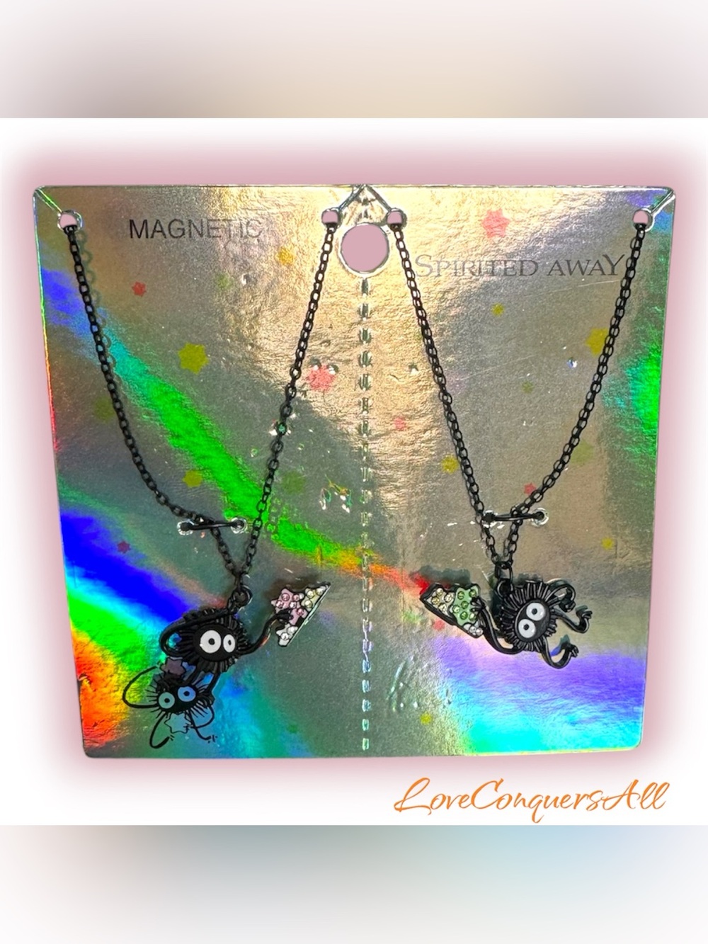 Studio Ghibli Spirited Away Soot Sprite Best Friend Necklace Set